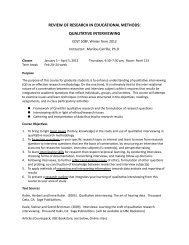 Qualitative Methodology Interviewing - Department of Educational ...