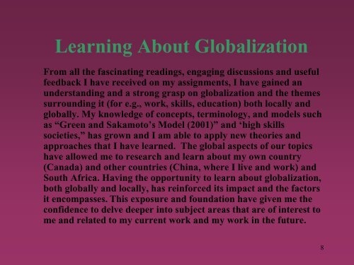 Globalization - University of British Columbia