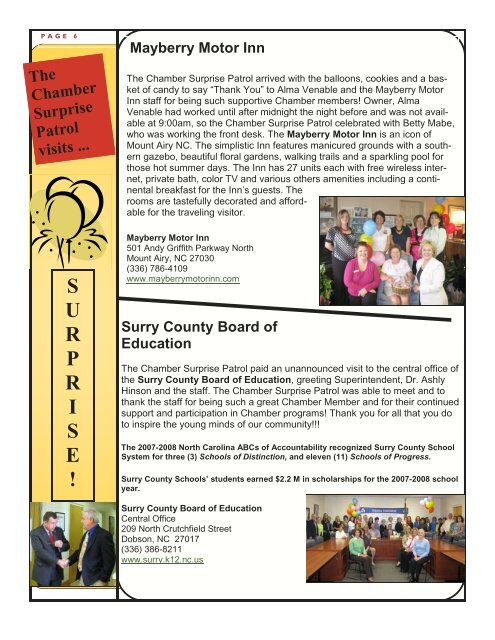 June Newsletter - Greater Mount Airy Chamber of Commerce