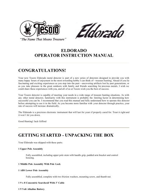 Eldorado - Great Lakes Metal Detecting