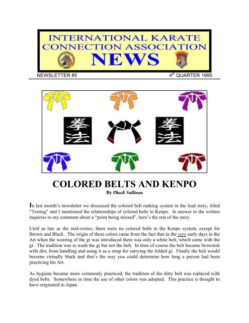 COLORED BELTS AND KENPO - the Karate Connection!