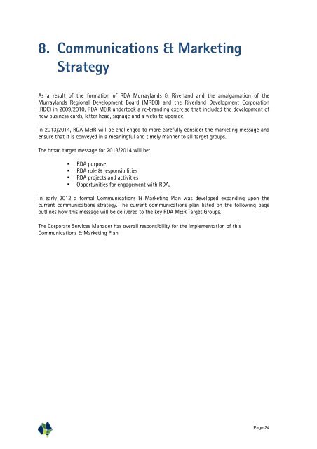 Business Plan 2013-2014 - RDA Murraylands & Riverland Inc