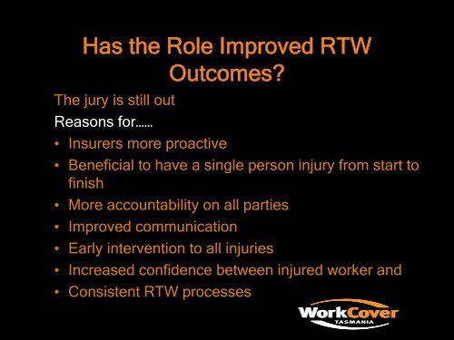 Work - Injury Management Co-ordinator Presentation - WorkCover ...