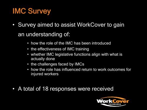 Work - Injury Management Co-ordinator Presentation - WorkCover ...