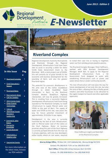 E-Newsletter - RDA Murraylands & Riverland Inc