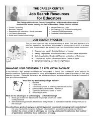 Educator Job Search Booklet - Career Center - College of Charleston