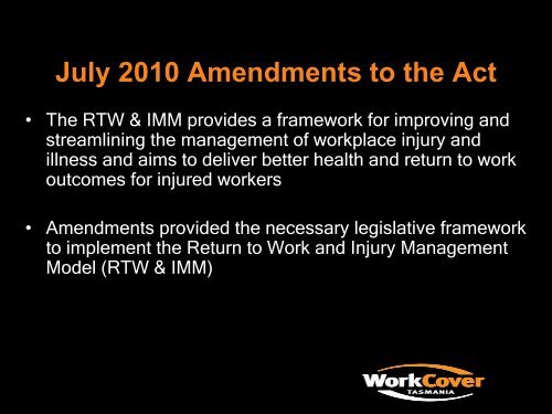 Return to work - Employer and Worker Presentation - WorkCover ...