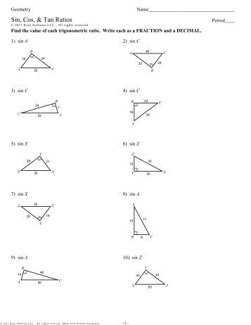 Worksheets Sine Cosine And Tangent Practice Worksheet Answers tangent ratio classwork worksheet sd43 sin cos tan ratios louisburg usd 416