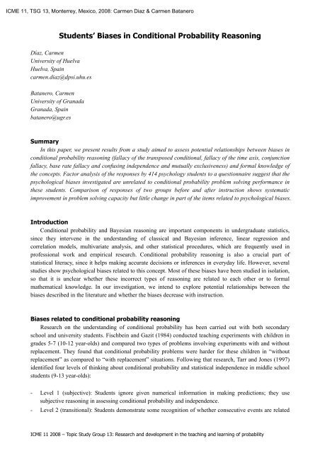 Students' Biases in Conditional Probability Reasoning