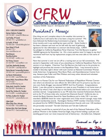 President's Message - California Federation of Republican Women