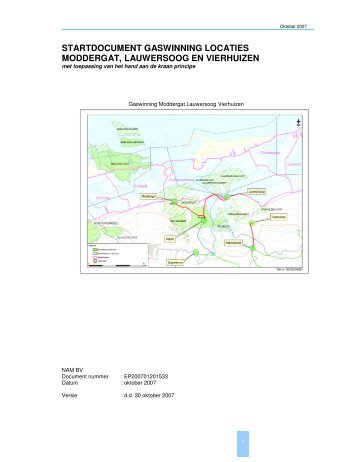 startdocument gaswinning locaties moddergat, lauwersoog en ...