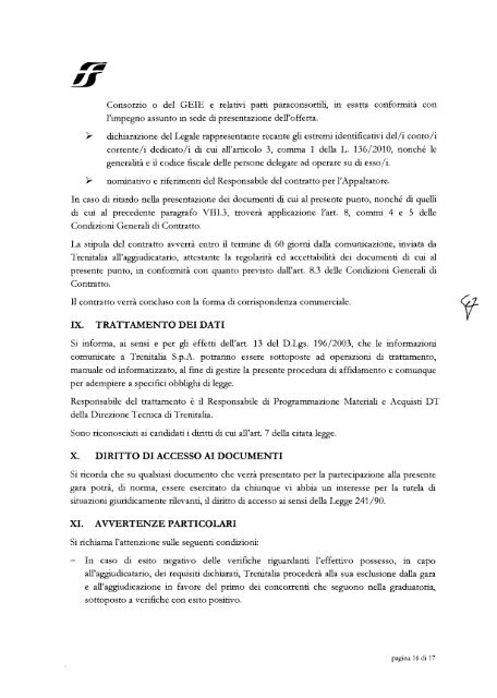 Disciplinare di gara (.pdf 1008 KB ) - Gare di Trenitalia