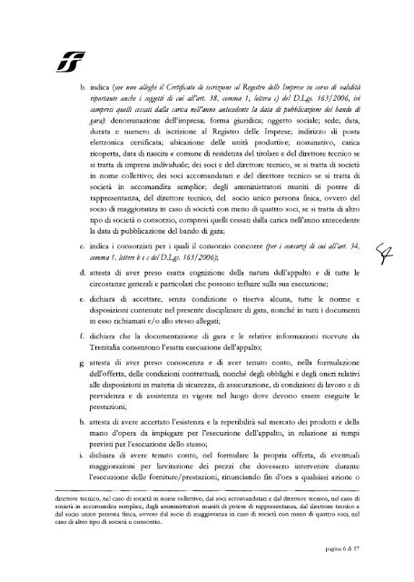 Disciplinare di gara (.pdf 1008 KB ) - Gare di Trenitalia