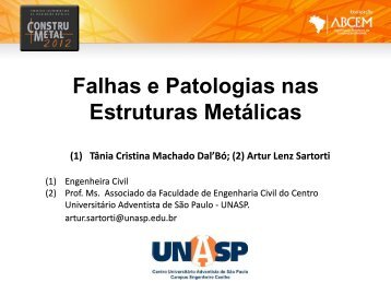 Falhas e Patologias nas Estruturas Metálicas - abcem