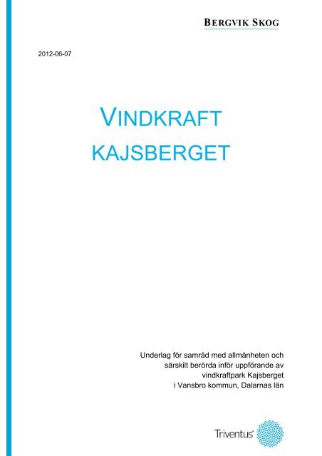 VINDKRAFT KAJSBERGET - Bergvik Skog informerar om vindkraft