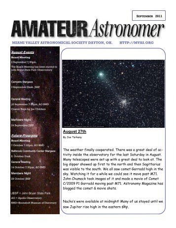 September 2011 - Miami Valley Astronomical Society