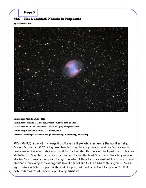 September 2011 - Miami Valley Astronomical Society