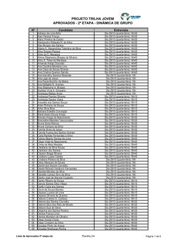 Lista de Aprovados 2Âª etapa - Facitec