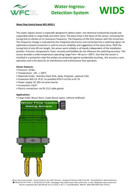 Water-Ingress- Detection-System - Weser Flow Control