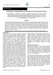 Production and optimization of bacteriocin from Lactococcus lactis