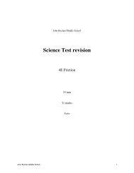 Science Test revision - John Buchan School