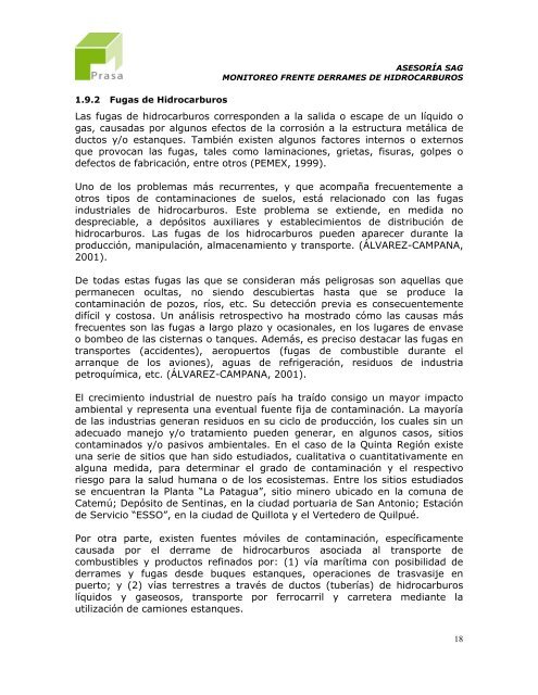 informe final diseÃ±o monitoreo frente derrames de hidrocarburos