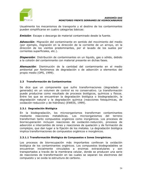 informe final diseÃ±o monitoreo frente derrames de hidrocarburos