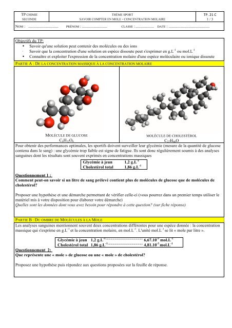 Savoir qu'une solution peut contenir des molÃ©cules ou ... - S. Tatulli