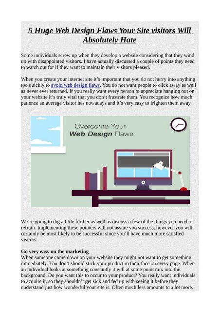 5 Huge Web Design Flaws Your Site visitors Will Absolutely Hate