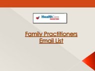 Brand promotions with our family practitioners email lists