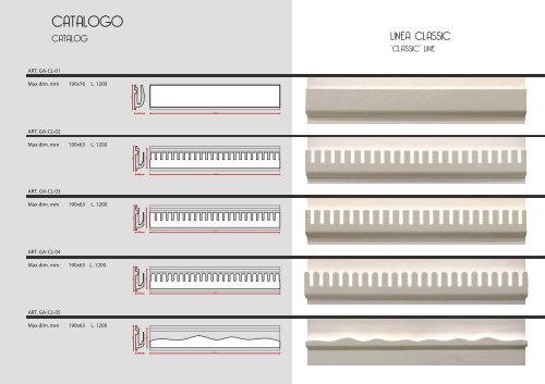 PROFILI DECORATIVI ILLUMINANTI IN GESSO ALLEGGERITO