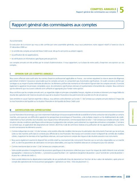 Rapport annuel 2008 - Dexia Crédit Local