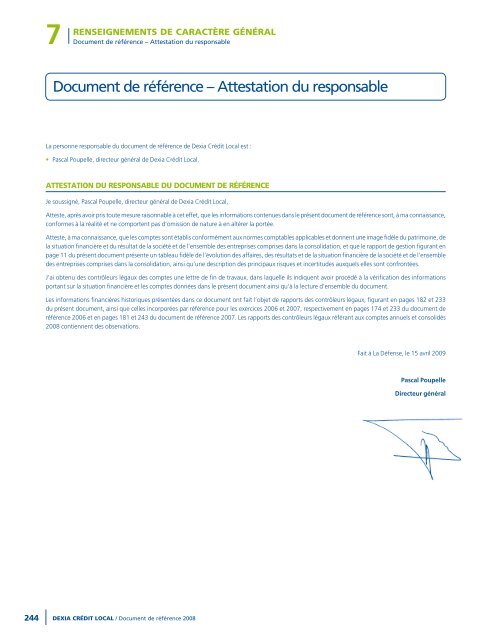 Rapport annuel 2008 - Dexia Crédit Local