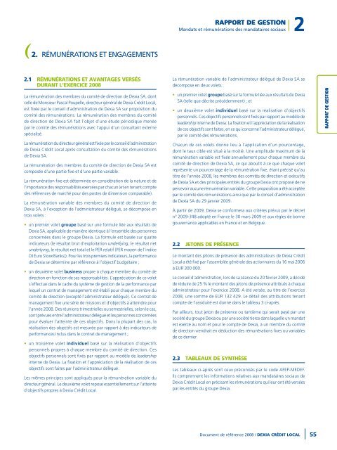 Rapport annuel 2008 - Dexia Crédit Local