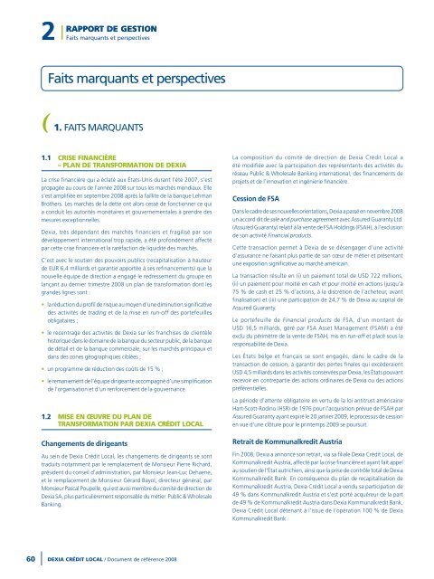 Rapport annuel 2008 - Dexia Crédit Local