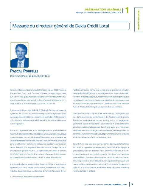 Rapport annuel 2008 - Dexia Crédit Local