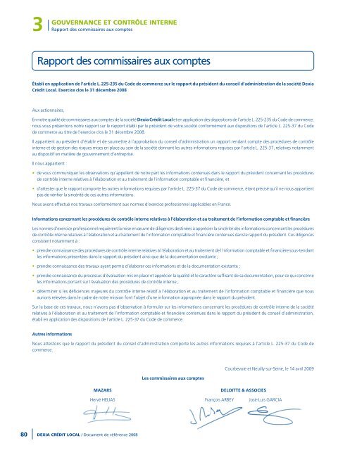 Rapport annuel 2008 - Dexia Crédit Local