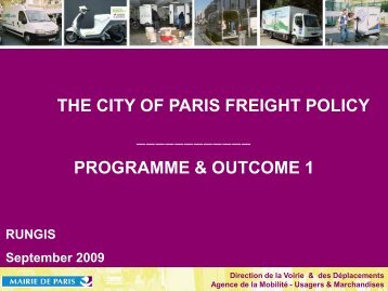 The city of Paris freight policy - MarchÃ© de Rungis