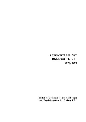 t¨atigkeitsbericht biennual report 2004/2005 - Institut für ...