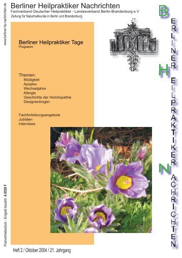 BHN Ausgabe 2-04 - Berliner Heilpraktiker Nachrichten