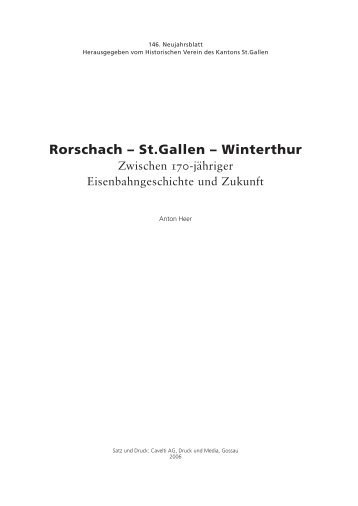 Rorschach – St.Gallen – Winterthur - Historischer Verein des ...
