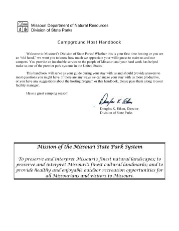 Campground Host Handbook - Missouri State Parks