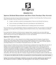 PROSPECTUS Synovus Dividend Reinvestment ... - DRIP Investor