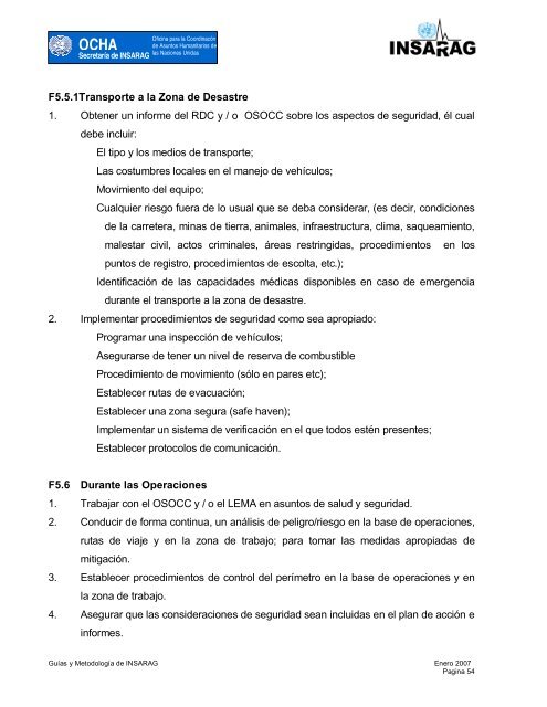 OCHA - Centro de Conocimiento en Salud Pública y Desastres