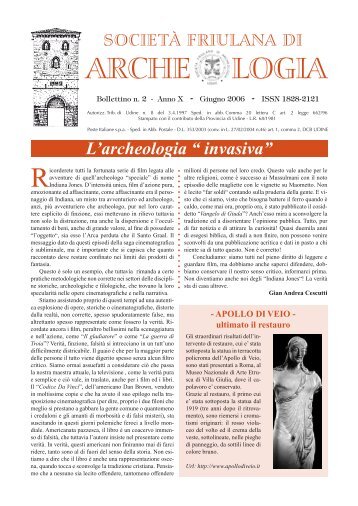 ANNO X - n. 2 - Giugno 2006 - SocietÃ  Friulana di Archeologia