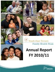 Annual Report FY 2010/11 - South East Toronto Family Health Team