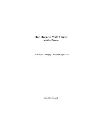 Our Oneness With Christ - Living By Grace
