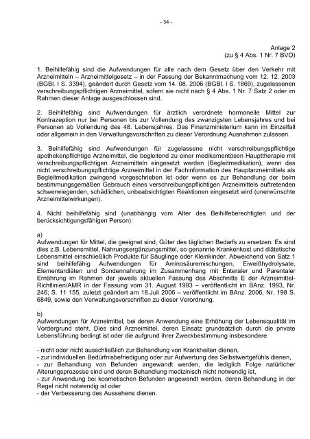 Beihilfenverordnung - BVO -