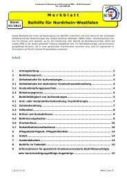 M e r k b l a t t Beihilfe für Nordrhein-Westfalen - LBV NRW