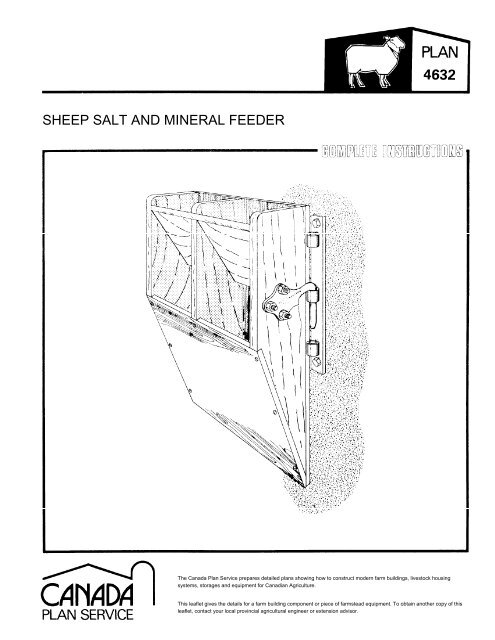 Sheep Salt And Mineral Feeder Leaflet Canada Plan Service